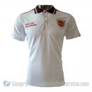 Camiseta Polo del Manchester United 20th Aniversario 19-20 Blanco