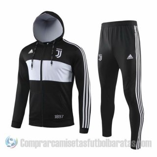 Chandal con Capucha del Juventus 19-20 Negro Chandal con Capucha del Juventus 19-20 Negro