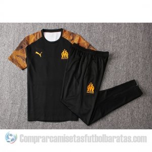 Chandal del Olympique Marsella Manga Corta 19-20 Negro