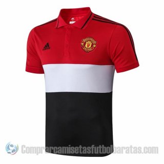 Camiseta Polo del Manchester United 19-20 Rojo y Blanco