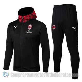 Chandal con Capucha del AC Milan 19-20 Negro Chandal con Capucha del AC Milan 19-20 Negro