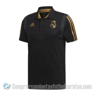 Camiseta Polo del Real Madrid 19-20 Negro y Oro Camiseta Polo del Real Madrid 19-20 Negro y Oro