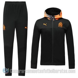 Chandal con Capucha del Olympique Marsella 19-20 Negro Chandal con Capucha del Olympique Marsella 19-20 Negro