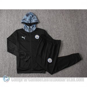 Chandal con Capucha del Manchester City 19-20 Negro