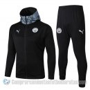 Chandal con Capucha del Manchester City 19-20 Negro