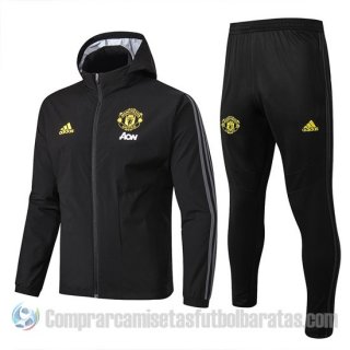 Chandal con Capucha del Manchester United 19-20 Negro