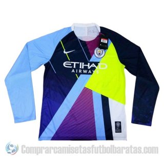 Camiseta Manchester City Mash-Up Manga Larga 2019 Camiseta Manchester City Mash-Up Manga Larga 2019