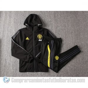 Chandal con Capucha del Manchester United 19-20 Negro