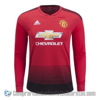 Camiseta Manchester United Primera Manga Larga 18-19 Camiseta Manchester United Primera Manga Larga 18-19