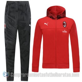 Chandal con Capucha del AC Milan 19-20 Rojo Chandal con Capucha del AC Milan 19-20 Rojo
