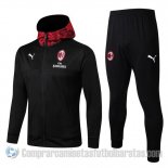 Chandal con Capucha del AC Milan 19-20 Negro