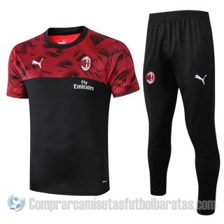 Chandal del AC Milan Manga Corta 19-20 Rojo y Negro