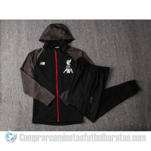 Chandal con Capucha del Liverpool 19-20 Negro