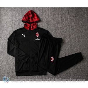 Chandal con Capucha del AC Milan 19-20 Negro