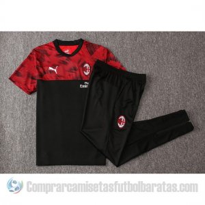 Chandal del AC Milan Manga Corta 19-20 Rojo y Negro