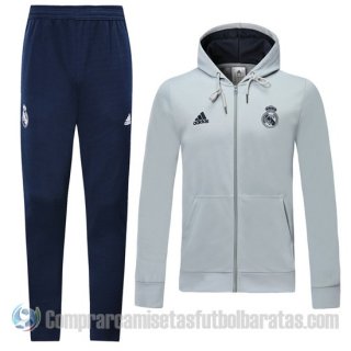 Chandal con Capucha del Real Madrid 19-20 Gris Chandal con Capucha del Real Madrid 19-20 Gris