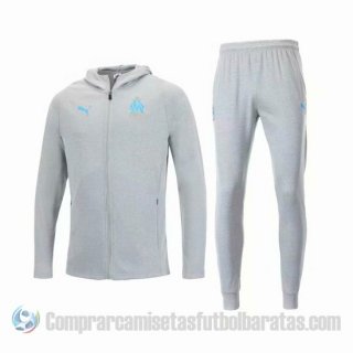 Chandal con Capucha del Olympique Marsella 19-20 Gris Chandal con Capucha del Olympique Marsella 19-20 Gris
